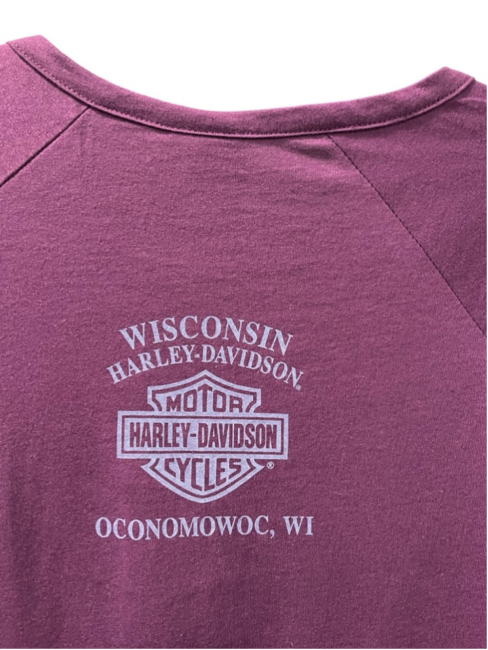 Harley Davidson NWT Y2K Majesty Instill Life Henley Purple Shirt Size 2XL Raglan - Picture 6 of 8
